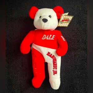 Vintage Dale Earnhardt Jr Teddy Bear Red White Salvinos Bammers Beanie Baby NEW